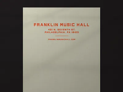 Franklin Music Hall 002 design electricfactory heritage letterhead music philadelphia philly stationery timeless