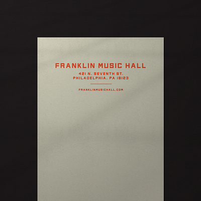 Franklin Music Hall 002 design electricfactory heritage letterhead music philadelphia philly stationery timeless