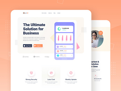 Mobile App Landing Page applanding gradient landing landing page layout minimal mobile mockup modern product design template trendy ui ux walletapp web webinterface webui