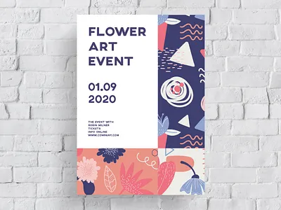 Poster Design Flower Art Event art creative creativity design designer flower graphic design minimal modern poster poster design typography