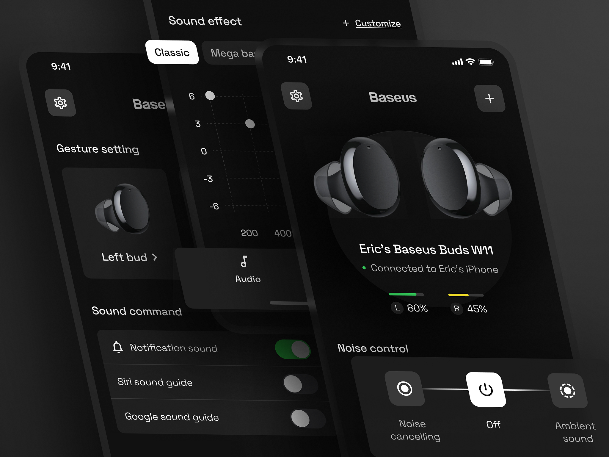 Baseus TWS Earbud App by Eric Angelo for Plainthing Studio on Dribbble