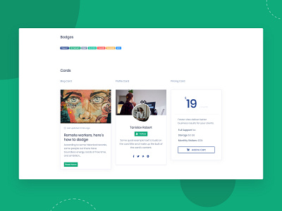 Bootstrap Cards from Pixel Lite badges blog card bootstrap bootstrap 4 bootstrap template bootstrap4 clean free freebie freebies modern pricing card profile card themesberg