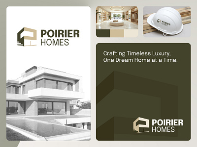 Logo concept for luxury home builders, Poirier Homes — P + Home architecture brand design brand identity branding building logo construction logo geometric logo graphic design home logo house logo logo luxury modern logo original property logo real estate logo unique visual identity