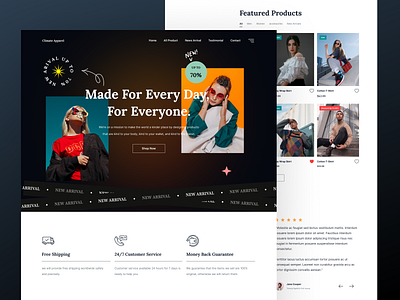 Climate Apparel - Fashion Store Landing Page clean dark mode design ecommerce fashion landing page store ui ui design web design website