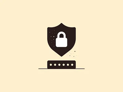 Set Password black drawing icon illustration lock minimalist password shield solid stars ui ux vintage