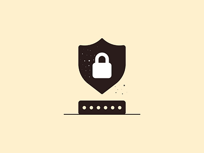 Set Password black drawing icon illustration lock minimalist password shield solid stars ui ux vintage