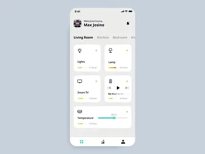 Smart Home - Prototype app design automation creative design home interaction interaction design mobile design mobile screens product smart smart home ui ui design uiux user experience user interface