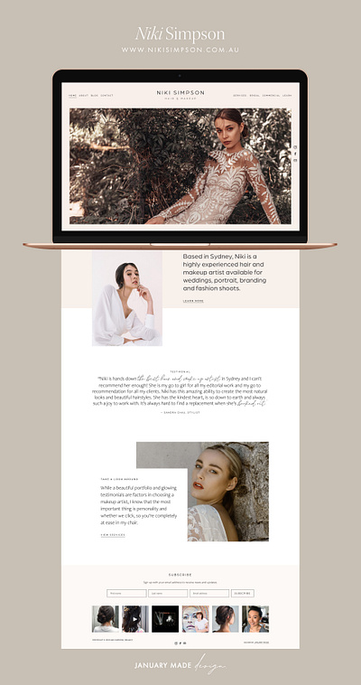 Niki Simpson Final Website Showcase branding design icon identity logo luxury mockup natural squarespace typography vector web design website website design