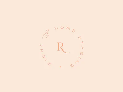 Right At Home Staging final submark branding design icon identity logo pink serif typography
