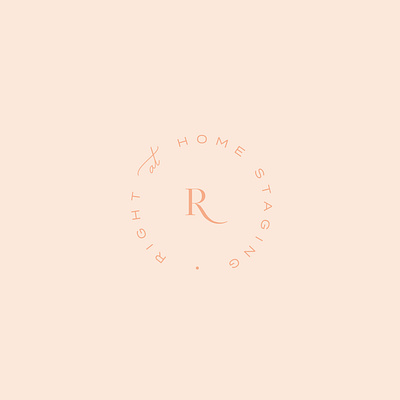 Right At Home Staging final submark branding design icon identity logo pink serif typography