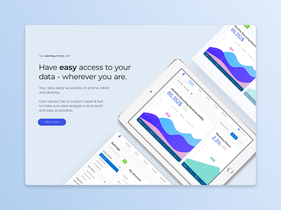 Metralitics: Reporting Software Landing Page b2b dashboad dashboard design data landing page product design report design reports saas user interface ux ui