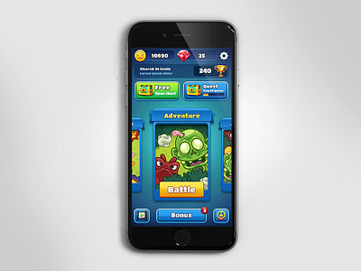 Monsters - Game UI/UX app concept design drawing flat game mobile mobile app mobile design monsters photoshop smartphone ui ux web