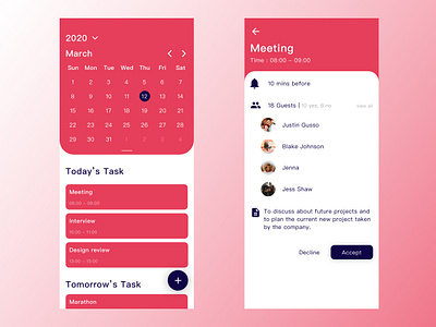 Calendar App design calendar mobile app mobile ui ui design uidesign uiux