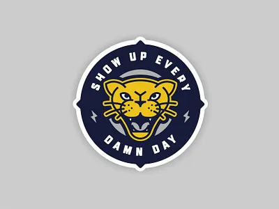 Every Day Badge badge bolt cat cougar gold illustration logo panther sticker yellow