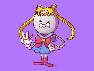 Sailor Moon brazil character color cool dribbble flat fun illustration thunder rockets vector