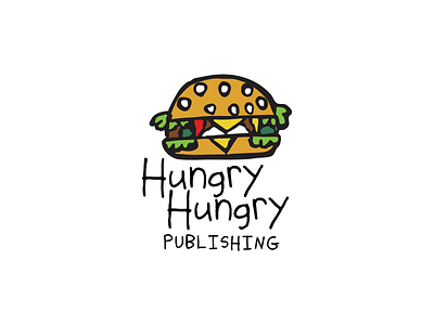 Hungry Hungry Publishing Logo books hamburger hamburgers hamburguesa hamburguesas hand drawn handmade hungry kidsart kidsbooks logo logotype