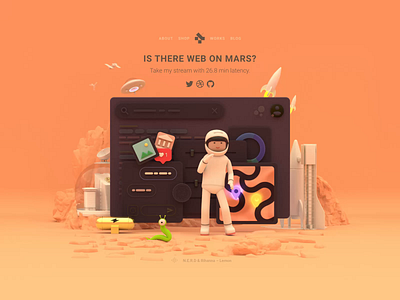 Personal Page 3d 3d animation animation branding c4d character cinema4d code hero hero image illustration landing logo mars motion react reactjs space spaceman web