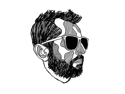 Dylan hand drawn illustration illustration art portrait sunglasses