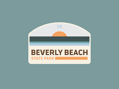 Beverly Beach State Park badge badge design beverly beach flat flat design line art oregon oregon coast pacific coast state park