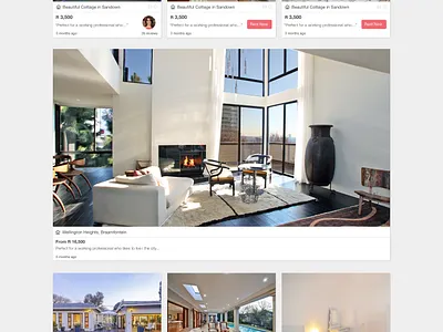 Listings Page app ui web