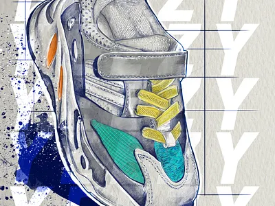 Yeezy Kid branding design designs drawing illustration illustrator nike painting streetwear watercolor