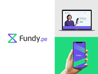 Fundy | Fintech project anagram brand fintech fintech app green green logo illustration isotipe logo logotipe modern money money app peru purple typography
