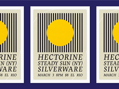 Hectorine and Steady Sun Show Flier bars circle geometric gig poster graphic design hectorine lapture new york poster design san francisco show flier show poster silverware steady sun sun