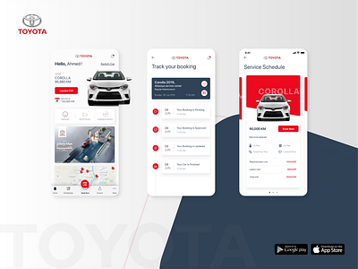 MY TOYOTA automobile automotive booking cars maintenance mobile app mobile ui ui