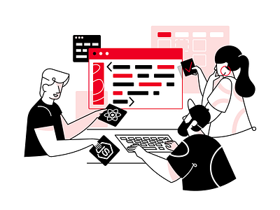 Development Process Illustration agency development development agency node.js react.js