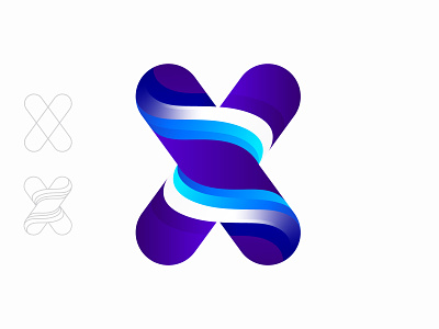 X Logo 3d brand brand identity branding clean clean logo color colorful design gradient graphic design lettermark logo logo designer logodesign logomark minimalist minimalisticlogo monogram typography