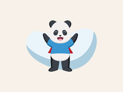 Super Panda illustrator mascot design