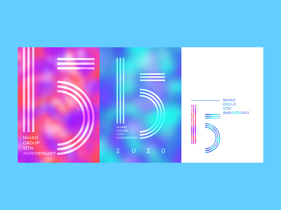 15th Anniversary Logo 15th 2020 anniversary birthday blue branding celebrate color fashion logo logotype red simplicity