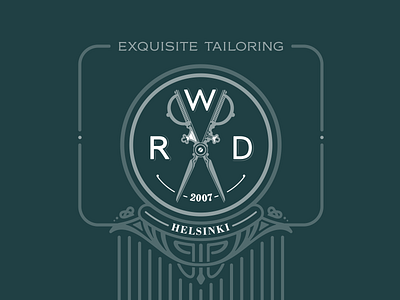 Räätälin Werstas logo branding design fashion brand finland helsinki logo logodesign modern oldstyle scissors tailor tailors scissors vector vintage wear woman and man