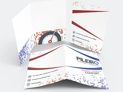 Pileiro Pocket Folder adobe illustrator air conditioning branding business company branding cooling design folder folder design graphic design heating hvac illustration pocket folder stationery vector