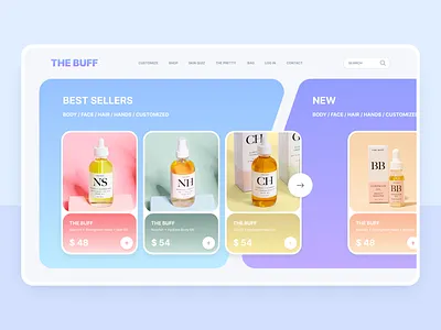 THE BUFF Cosmetics Online store concept cosmetic design girl