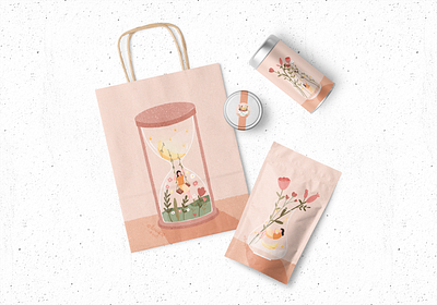 瓶の花系列 branding design flat illustration illustration logo typography 女孩 女孩插画