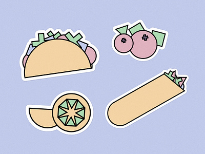 🌮Modular illustrations stickers branding illustration modular pita shapes sticker