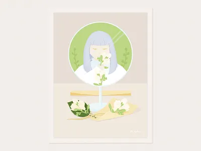 One day creative dribbble flower graphic illustration nature poster ui visual