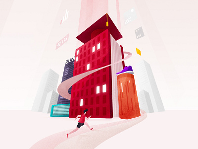 Runner University 2 design drawing illustration run school sport study ui university