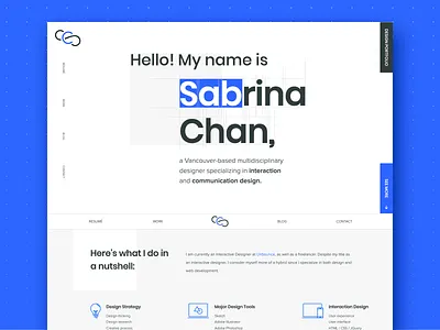 Sabrina Chan Design - Personal Portfolio Site blog branding clean frontend homepage interaction design landing page layout logo personal branding portfolio portfolio site typography ui ux visual web design website website design wordpress