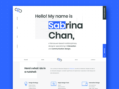 Sabrina Chan Design - Personal Portfolio Site blog branding clean frontend homepage interaction design landing page layout logo personal branding portfolio portfolio site typography ui ux visual web design website website design wordpress