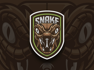 Viper Head Badge animal badge bite character cobra emblem esport gaming mascot poison shield snake snake logo snakebite team vector viper