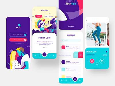 Dating App branding mobile ui