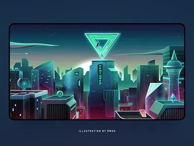 Future City bitcoin blockchain crypto cyberpunk future future city futuristic hero illustration illustration ps web