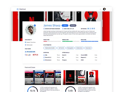 Braintrust talent profile ux