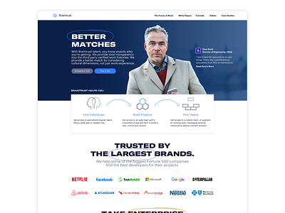 Braintrust enterprise landing page ux