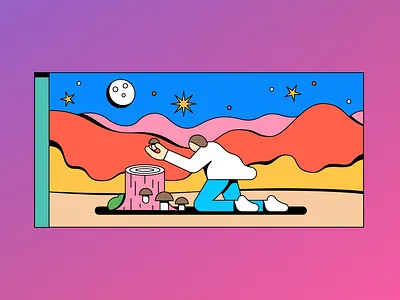 Magic Mushrooms dale illustration magic mushroom night plants trip tyler vancouver