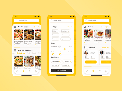 HiCook Recipes App chief concept cooking design food food app food card foodies healthy food ios kitchen mobile recipe recipe app recipe card recipes ui ux