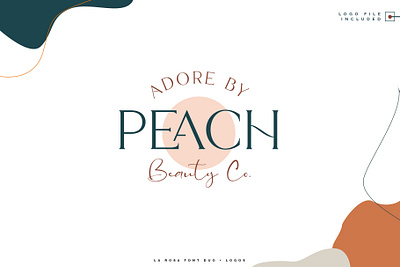 La Rosa Font Duo//Free Peach Logo adorable beauty logo branding chic colorful logo feminine logo font design freebie illustrator ligature font lovely peachy photoshop pink