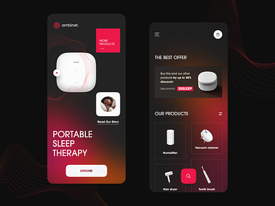 Ambinet Mobile application design halo lab interface startup ui ux